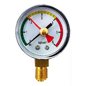 Manômetro De Segurança 6 Kgf 1/4" BSP Com Ponteiro De Arraste Druck
