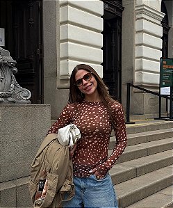 Blusa Longa Tule de Malha