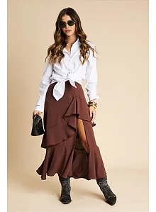 Saia Midi Babados Texas