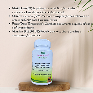 METILCOBALAMINA (B12) + METILFOLATO + VIT D + FERRO - Forma ATIVA