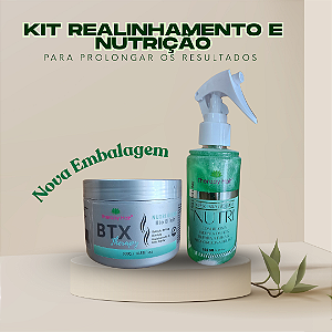 Kit de Realinhamento Capilar (Redutor de Volume + Máscara Líquida Nutritiva) - 0% Formol