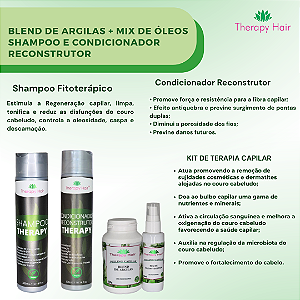 Kit de Argiloterapia, Shampoo Fitoterápico e Condicionador Reconstrutor