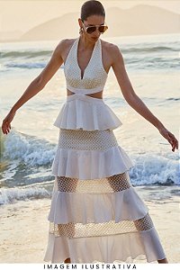 Vestido Oceano Dourado off-white