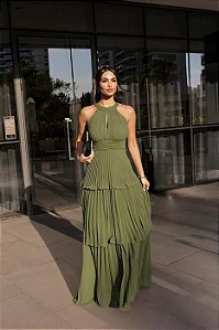 Vestido de Festa Plissado Aurora
