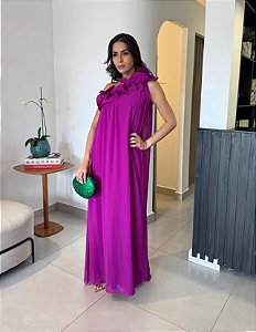 Vestido Longo Babado Ravena