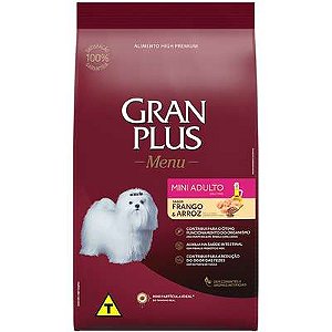 Ração GranPlus Menu Cães Adultos Mini Frango e Arroz