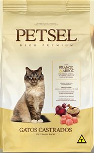 Petsel Gatos castrados Frango e arroz Premium