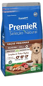 Premier Seleção Natural Cães Filhotes Raças Pequenas sabor Frango com Batata Doce
