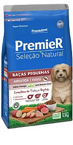 Premier Seleção Natural Cães Adultos Raças Pequenas Sabor Frango Korin com Batata Doce
