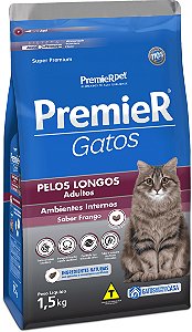 Premier Gatos Adultos Pelos Longos – Frango