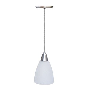 Pendente De Vidro Fosco Cone Arqueado
