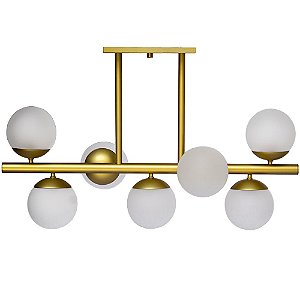 Lustre Balle Com 7 Globos Dourado Fosco