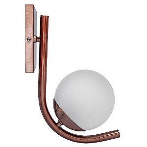 Arandela Globo Atrium Rose Gold Para Lampada Com Soquete E27