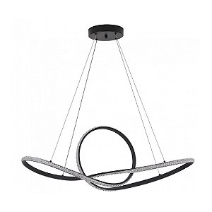 Pendente Led Wari Cristal Preto