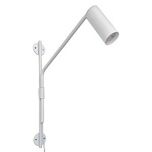 Arandela Articular Com Cabo e Interruptor Branco Texturizado