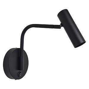 Arandela Articulada Mini Com Interruptor Cor Preta