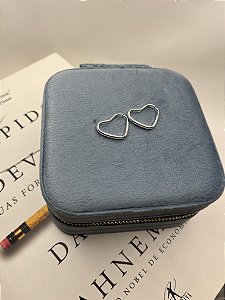 Brinco Argola Prata 925 Coração 1,7cm Fio Anatômico 2MM