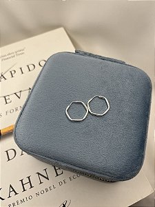 Brinco Argola Prata 925 Hexágonal 1,8cm Fio Anatômico 1MM