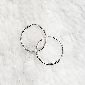 Brinco Argola Prata 925 Redondo 2,2cm Fio Anatômico 1MM