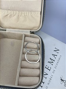 Brinco Argola Prata 925 Redondo 2,5cm Fio Quadrado