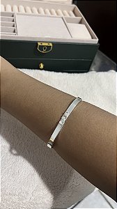 Bracelete Quadrado 6mm Prata Legítima