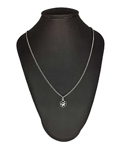 Colar Corrente Flor Vazada em Aço Inoxidável 45cm