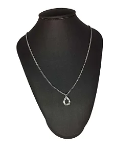 Colar Corrente Gota Vazada Martelada em Aço Inoxidável 45cm