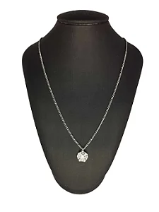 Colar Corrente Círculo Martelado Tamanho P em Aço Inoxidável 45cm