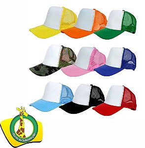 Boné de Tela Colorida para Sublimação - Frente Branca