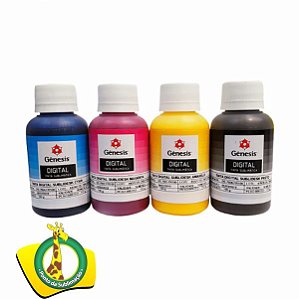 Kit de Tinta Sublimática Gênesis 100ml - 4 Cores