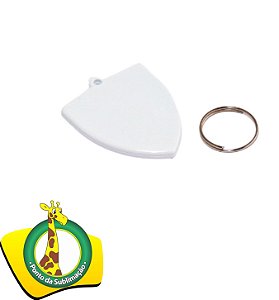 Chaveiro De Plástico Branco Escudo - 1 Unidade