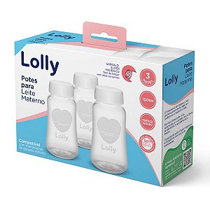 Kit 3 Potes para Leite Materno 150ml - Lolly