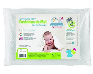 Travesseiro Bebe Favinhos Baby Antissufocante Lavável - Fibrasca