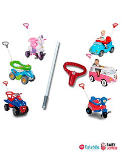 Haste Aste de Empurrar Empurrador Completo Pegador + Cano Todos Carrinhos de Passeio Calesita Fouks, Fusca Dipi Original