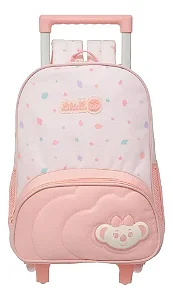 Mochila De Rodinha Com Alcas Lilica Ripilica Bb Aquarela Coral-claro Lilica Ripilica
