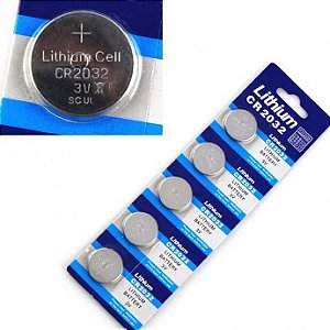 BATERIA 3V LITHIUM 2032 CARTELA COM 5 UNIDADE