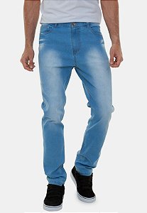 Calça Jeans Masculina Slim Lavagem Azul Clara Premium Versatti Chelsea