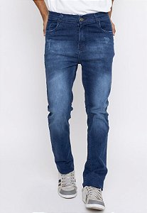 Calça Jeans Masculina Tradicional Lavagem Azul Médio Premium Versatti Eslovénia
