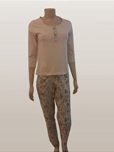 Pijama Alice Calça Floral Tulipa