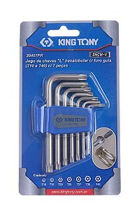 KING TONY JOGO CHAVE L TIPO HEXAL C/ 07 PCS C/GUIA