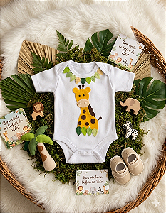 Body Bebê Girafa com Estampa Divertida