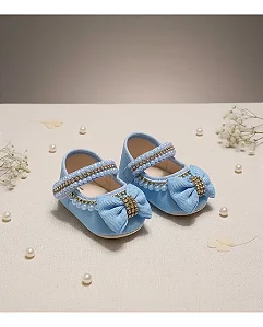 Sapatinho Cetim Personalizado Azul