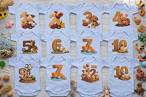 Kit Mesversário Fazendinha para Bebês