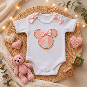 Body Mesversario Minnie Bebê Personalizado