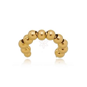 Piercing de pressão de bolinhas folheado em ouro 18k