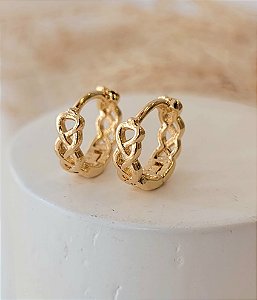 Argolinha infinito duplo folheado em ouro 18k