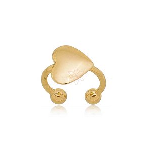 Piercing de pressão de coração liso folheado em ouro 18k