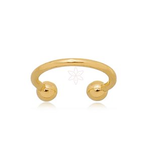 Piercing de pressão liso folheado em ouro 18k