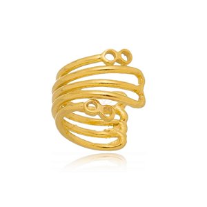 Piercing de pressão com cinco fios e símbolo do infinito folheado em ouro 18k