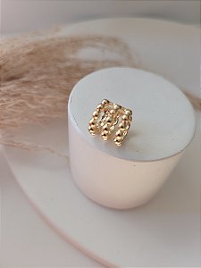 Piercing fake com três linhas folheado em ouro 18k